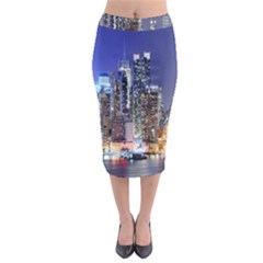New-york Cityscape  Midi Pencil Skirt