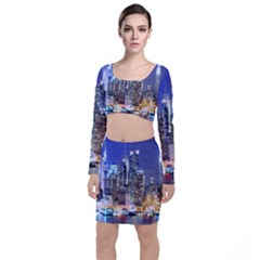 New-york Cityscape  Top And Skirt Sets by Dushan