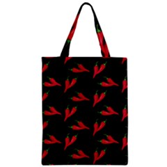 Red, hot jalapeno peppers, chilli pepper pattern at black, spicy Zipper Classic Tote Bag