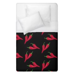 Red, Hot Jalapeno Peppers, Chilli Pepper Pattern At Black, Spicy Duvet Cover (single Size)