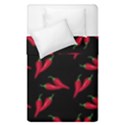 Red, hot jalapeno peppers, chilli pepper pattern at black, spicy Duvet Cover Double Side (Single Size) View1