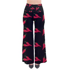 Red, hot jalapeno peppers, chilli pepper pattern at black, spicy So Vintage Palazzo Pants