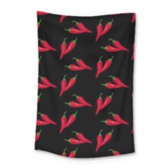Red, hot jalapeno peppers, chilli pepper pattern at black, spicy Small Tapestry