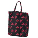 Red, hot jalapeno peppers, chilli pepper pattern at black, spicy Giant Grocery Tote View1