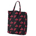 Red, hot jalapeno peppers, chilli pepper pattern at black, spicy Giant Grocery Tote View2