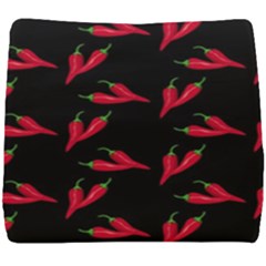 Red, hot jalapeno peppers, chilli pepper pattern at black, spicy Seat Cushion