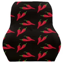 Red, hot jalapeno peppers, chilli pepper pattern at black, spicy Car Seat Back Cushion 