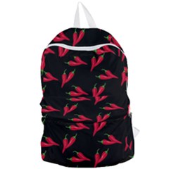 Red, hot jalapeno peppers, chilli pepper pattern at black, spicy Foldable Lightweight Backpack