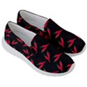 Red, hot jalapeno peppers, chilli pepper pattern at black, spicy Men s Lightweight Slip Ons View3