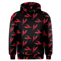 Red, hot jalapeno peppers, chilli pepper pattern at black, spicy Men s Overhead Hoodie