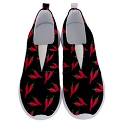Red, hot jalapeno peppers, chilli pepper pattern at black, spicy No Lace Lightweight Shoes