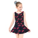 Red, hot jalapeno peppers, chilli pepper pattern at black, spicy Kids  Skater Dress Swimsuit View1