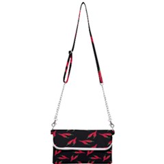 Red, hot jalapeno peppers, chilli pepper pattern at black, spicy Mini Crossbody Handbag