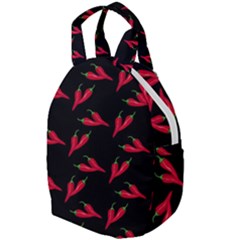 Red, hot jalapeno peppers, chilli pepper pattern at black, spicy Travel Backpacks