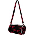 Red, hot jalapeno peppers, chilli pepper pattern at black, spicy Mini Cylinder Bag View1