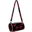 Red, hot jalapeno peppers, chilli pepper pattern at black, spicy Mini Cylinder Bag View2