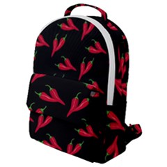 Red, hot jalapeno peppers, chilli pepper pattern at black, spicy Flap Pocket Backpack (Small)
