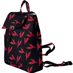 Red, Hot Jalapeno Peppers, Chilli Pepper Pattern At Black, Spicy Buckle Everyday Backpack