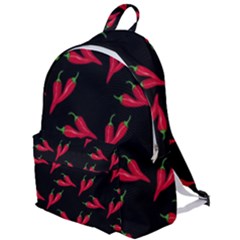 Red, hot jalapeno peppers, chilli pepper pattern at black, spicy The Plain Backpack