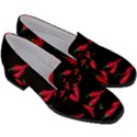 Red, hot jalapeno peppers, chilli pepper pattern at black, spicy Women s Chunky Heel Loafers View3