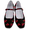 Red, hot jalapeno peppers, chilli pepper pattern at black, spicy Women s Mary Jane Shoes View1
