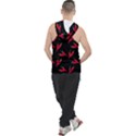 Red, hot jalapeno peppers, chilli pepper pattern at black, spicy Men s Sleeveless Hoodie View2