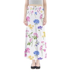 Botanical Flowers Full Length Maxi Skirt