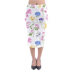 Botanical Flowers Midi Pencil Skirt