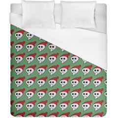 Comic Head Skull - Hat Red - Cartoon Skull Duvet Cover (california King Size) by DinzDas