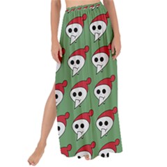 Comic Head Skull - Hat Red - Cartoon Skull Maxi Chiffon Tie-up Sarong by DinzDas