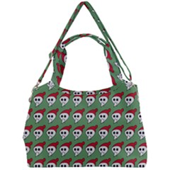 Comic Head Skull - Hat Red - Cartoon Skull Double Compartment Shoulder Bag by DinzDas