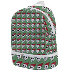 Comic Head Skull - Hat Red - Cartoon Skull Zip Bottom Backpack by DinzDas