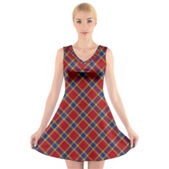 Scottish And Celtic Pattern - Braveheard Is Proud Of You V-neck Sleeveless Dress by DinzDas