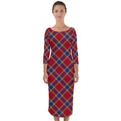 Scottish And Celtic Pattern - Braveheard Is Proud Of You Quarter Sleeve Midi Bodycon Dress by DinzDas