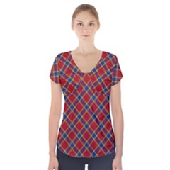 Scottish And Celtic Pattern - Braveheard Is Proud Of You Short Sleeve Front Detail Top by DinzDas