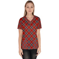 Scottish And Celtic Pattern - Braveheard Is Proud Of You Women s V-neck Scrub Top by DinzDas