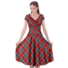 Scottish And Celtic Pattern - Braveheard Is Proud Of You Cap Sleeve Wrap Front Dress by DinzDas