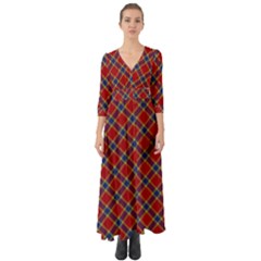 Scottish And Celtic Pattern - Braveheard Is Proud Of You Button Up Boho Maxi Dress by DinzDas