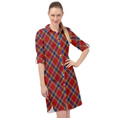 Scottish And Celtic Pattern - Braveheard Is Proud Of You Long Sleeve Mini Shirt Dress by DinzDas