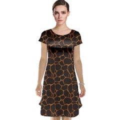 Animal Skin - Panther Or Giraffe - Africa And Savanna Cap Sleeve Nightdress by DinzDas