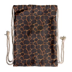 Animal Skin - Panther Or Giraffe - Africa And Savanna Drawstring Bag (large) by DinzDas