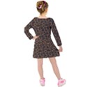 Animal Skin - Panther Or Giraffe - Africa And Savanna Kids  Long Sleeve Velvet Dress View2