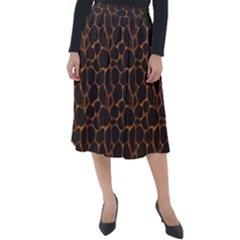 Animal Skin - Panther Or Giraffe - Africa And Savanna Classic Velour Midi Skirt  by DinzDas