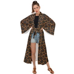 Animal Skin - Panther Or Giraffe - Africa And Savanna Maxi Kimono by DinzDas