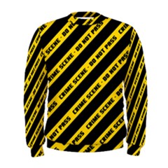 Warning Colors Yellow And Black - Police No Entrance 2 Men s Sweatshirt by DinzDas