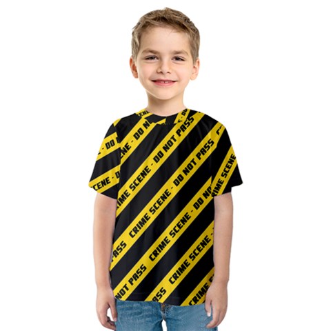 Warning Colors Yellow And Black - Police No Entrance 2 Kids  Sport Mesh Tee by DinzDas