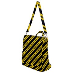 Warning Colors Yellow And Black - Police No Entrance 2 Crossbody Backpack by DinzDas