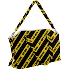 Warning Colors Yellow And Black - Police No Entrance 2 Canvas Crossbody Bag by DinzDas