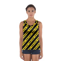 Warning Colors Yellow And Black - Police No Entrance 2 Sport Tank Top  by DinzDas