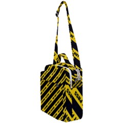 Warning Colors Yellow And Black - Police No Entrance 2 Crossbody Day Bag by DinzDas